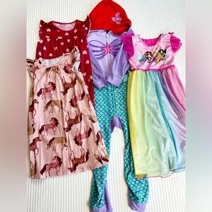 Girls Spring Summer Pajama Nightgown Bundle/Lot Disney Princess Carters 4 PC SZ6